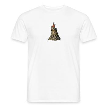 Burgturm am Felsen - Männer T-Shirt - Weiß - Vorne - AI Model Male 178 dark (178cm)