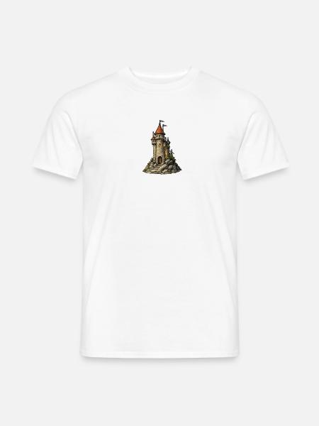 Castle tower on the rock - Men's T-Shirt - white