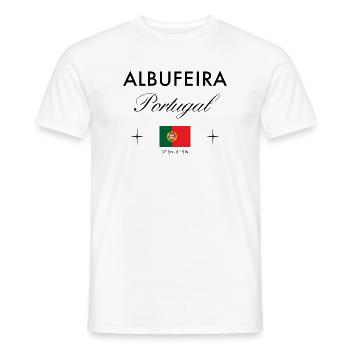 Albufeira Portugal Koordinaten Reise Souvenir - Männer T-Shirt - Weiß - Vorne - AI Model Male 178 dark (178cm)