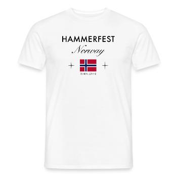 Hammerfest Norwegen Koordinaten Reise Souvenir - Männer T-Shirt - Weiß - Vorne - AI Model Male 178 dark (178cm)
