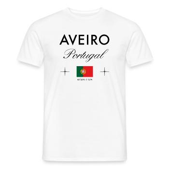 Aveiro Portugal Koordinaten Reise Souvenir - Männer T-Shirt - Weiß - Vorne - AI Model Male 178 dark (178cm)