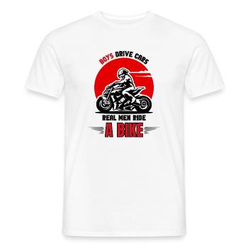 Real Men Biker - Männer T-Shirt - Weiß - Vorne - AI Model Male 178 dark (178cm)