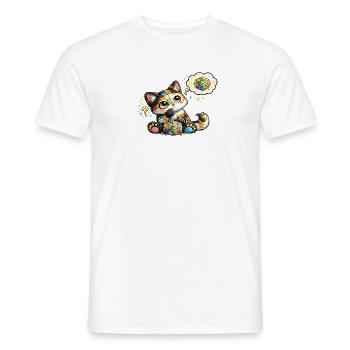 Katzenmosaik Traumkatzchen - Männer T-Shirt - Weiß - Vorne - AI Model Male 178 dark (178cm)