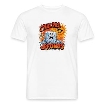 J'peux pas j'fonds – dessin humoristique - Chaud - T-shirt homme - blanc - Devant - AI Model Male 178 dark (178cm)