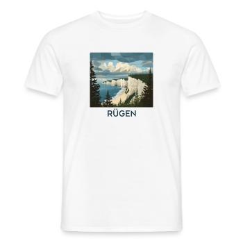 Rügen Kreidefelsen | Vintage Ostsee Poster - Männer T-Shirt - Weiß - Vorne - AI Model Male 178 dark (178cm)