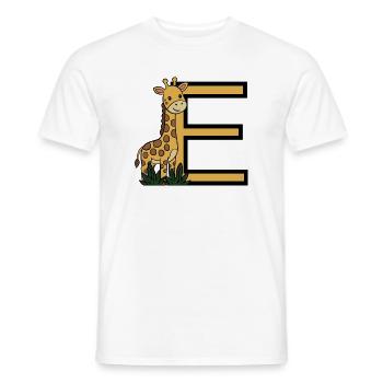 Giraffe mit Buchstabe E - Männer T-Shirt - Weiß - Vorne - AI Model Male 178 dark (178cm)