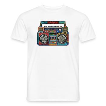 Farbenfrohe Retro Boombox Muster - Männer T-Shirt - Weiß - Vorne - AI Model Male 178 dark (178cm)