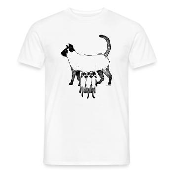 SIAMES CAT - MOTHER CAT - Men's T-Shirt - white - Front - AI Model Male 178 dark (178cm)