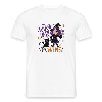 Witch Way to Wine - Hexen T-Shirt - Männer T-Shirt - Weiß - Vorne - AI Model Male 178 dark (178cm)