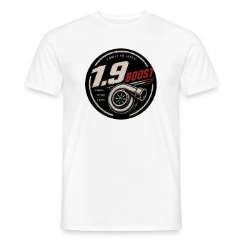 Turbo 1.9 Boost Diesel Badge - Men's T-Shirt - white - Front - AI Model Male 178 dark (178cm)