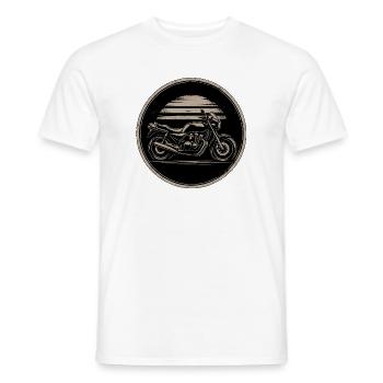 Vintage Motorrad Emblem Sonnenkreis - Männer T-Shirt - Weiß - Vorne - AI Model Male 178 dark (178cm)