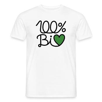 100% BiO – Grünes Herz Illustration - Männer T-Shirt - Weiß - Vorne - AI Model Male 178 dark (178cm)