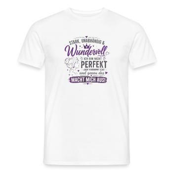 Stark unabhängig Wunderbar Zitat - Männer T-Shirt - Weiß - Vorne - AI Model Male 178 dark (178cm)
