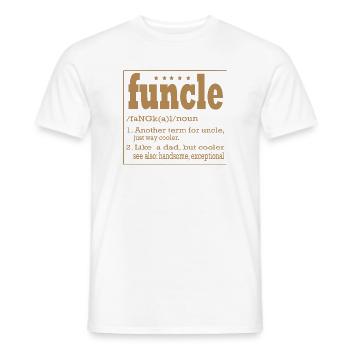 Définition de foncle en T - T-shirt homme - blanc - Devant - AI Model Male 178 dark (178cm)
