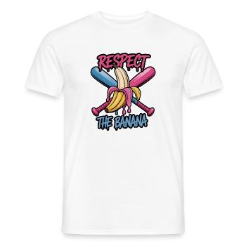  Respektiere Die Banane Witziges Grafikdesign Mit - Männer T-Shirt - Weiß - Vorne - AI Model Male 178 dark (178cm)