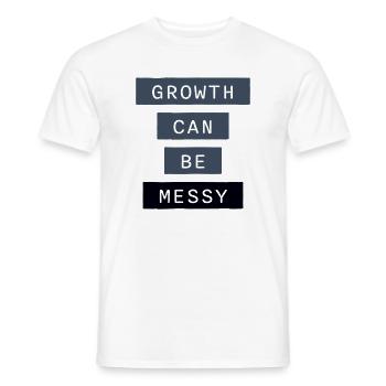 Growth Can Be Messy Personal Growth Quote Logo - Men's T-Shirt - white - Front - AI Model Male 178 dark (178cm)