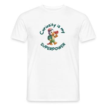 Curiosity is my Superpower - Men's T-Shirt - white - Front - AI Model Male 178 dark (178cm)