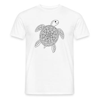 Schildkröten Mandala zum ausmalen - Männer T-Shirt - Weiß - Vorne - AI Model Male 178 dark (178cm)
