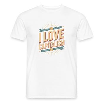 I Love Capitalism Entrepreneurs Stocks Capitalism - Men's T-Shirt - white - Front - AI Model Male 178 dark (178cm)