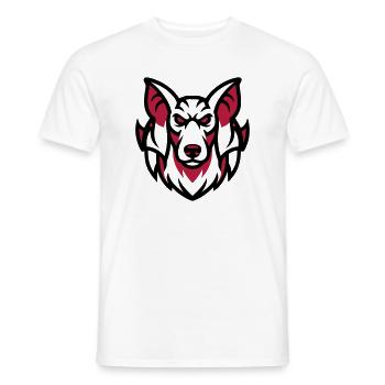 Weisser Wolf Maskottchen - Männer T-Shirt - Weiß - Vorne - AI Model Male 178 dark (178cm)