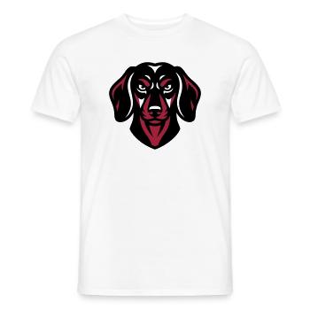 Schwarzer Dackel Logo - Männer T-Shirt - Weiß - Vorne - AI Model Male 178 dark (178cm)