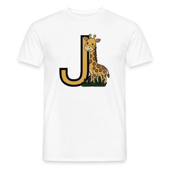 Giraffe Buchstabe J - Männer T-Shirt - Weiß - Vorne - AI Model Male 178 dark (178cm)