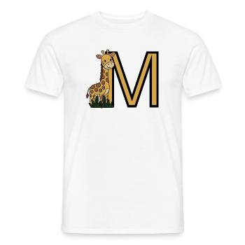 Giraffen M Initialen Design - Männer T-Shirt - Weiß - Vorne - AI Model Male 178 dark (178cm)