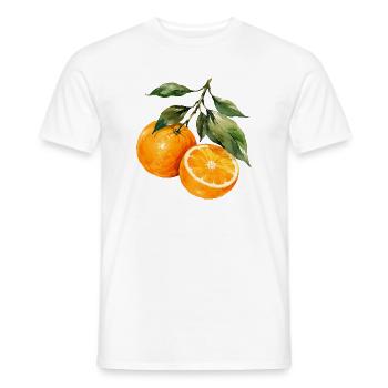 Orangen Aquarell Obstzweig - Männer T-Shirt - Weiß - Vorne - AI Model Male 178 dark (178cm)