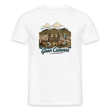 Gran Canaria Küstenpanorama - Männer T-Shirt - Weiß - Vorne - AI Model Male 178 dark (178cm)