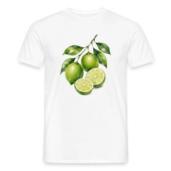 Limetten Aquarell Frische - Männer T-Shirt - Weiß - Vorne - AI Model Male 178 dark (178cm)