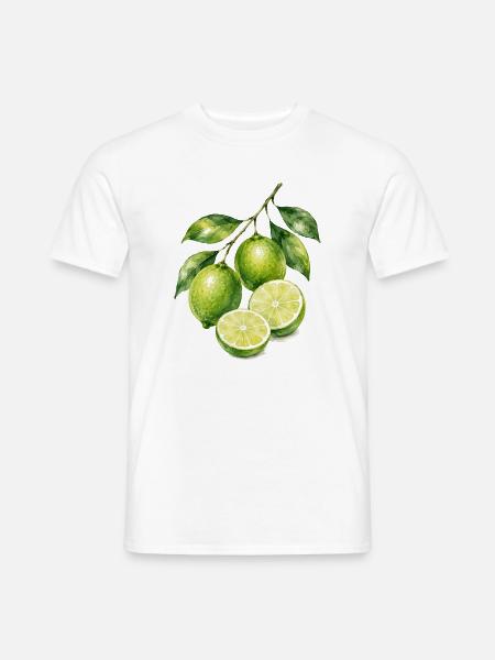 Limetten Aquarell Frische - Männer T-Shirt - Weiß