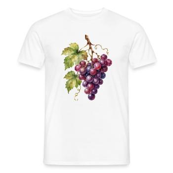 Aquarellweintrauben Cluster - Männer T-Shirt - Weiß - Vorne - AI Model Male 178 dark (178cm)