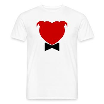 Herzkopf und Fliege – 029 - Männer T-Shirt - Weiß - Vorne - AI Model Male 178 dark (178cm)