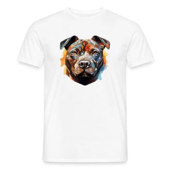 Colorful Polygonal Dog - 052 - Men's T-Shirt - white - Front - AI Model Male 178 dark (178cm)