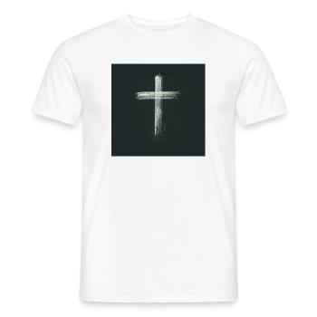 Kreuz Christliches Geschenk - Männer T-Shirt - Weiß - Vorne - AI Model Male 178 dark (178cm)