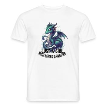 Mädchen liebt Drachen - Männer T-Shirt - Weiß - Vorne - AI Model Male 178 dark (178cm)