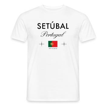 Setubal Portugal Koordinaten Reise Souvenir - Männer T-Shirt - Weiß - Vorne - AI Model Male 178 dark (178cm)