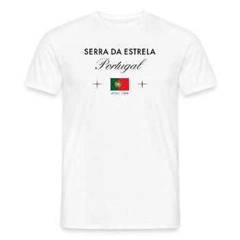 Serra da Estrela Portugal Koordinaten Reise - Männer T-Shirt - Weiß - Vorne - AI Model Male 178 dark (178cm)