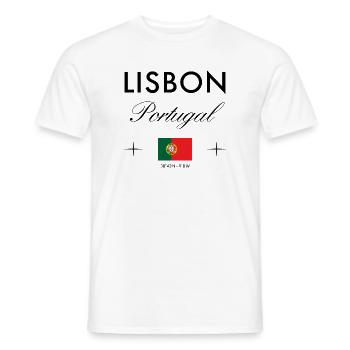 Lissabon Portugal Koordinaten Reise Souvenir - Männer T-Shirt - Weiß - Vorne - AI Model Male 178 dark (178cm)