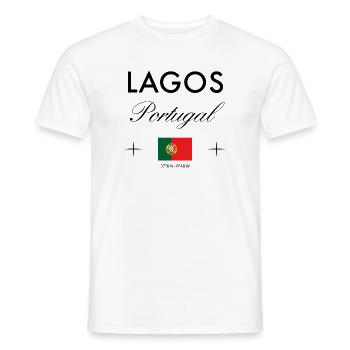 Lagos Portugal Koordinaten Reise Souvenir - Männer T-Shirt - Weiß - Vorne - AI Model Male 178 dark (178cm)