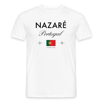 Nazare Portugal Koordinaten Reise Souvenir - Männer T-Shirt - Weiß - Vorne - AI Model Male 178 dark (178cm)