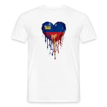 Liechtenstein Venezuela Flaggenherz Tropfenkunst - Männer T-Shirt - Weiß - Vorne - AI Model Male 178 dark (178cm)