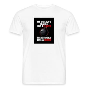 Eine Frau ist nicht zerbrechlich wie eine Blume, eine Bombe - Männer T-Shirt - Weiß - Vorne - AI Model Male 178 dark (178cm)
