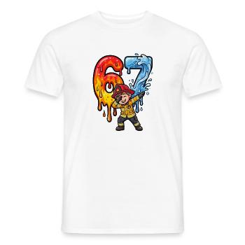 Fire Heroes Fire and Water Duo 67 - Men's T-Shirt - white - Front - AI Model Male 178 dark (178cm)
