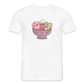 Lustiges Schwein entspannt sich im Dampfschiff-Hotpot-Whirlpool - Männer T-Shirt - Weiß - Vorne - AI Model Male 178 dark (178cm)