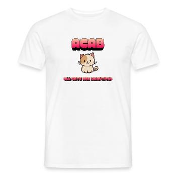 Süße Katzenliebhaber-Kleidung – Alle Katzen sind wunderschön - Männer T-Shirt - Weiß - Vorne - AI Model Male 178 dark (178cm)