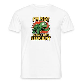 Turtle: Nicht kostenlos, nur effizient - Männer T-Shirt - Weiß - Vorne - AI Model Male 178 dark (178cm)