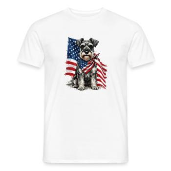 Patriotic Schnauzer Stars Stripes Dog Pride - Men's T-Shirt - white - Front - AI Model Male 178 dark (178cm)