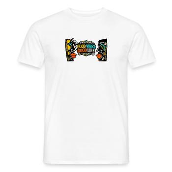 Good Zeiten Good Life Kunst Print - Männer T-Shirt - Weiß - Vorne - AI Model Male 178 dark (178cm)