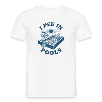 Ich pinkel in Pools Pool-Humor - Männer T-Shirt - Weiß - Vorne - AI Model Male 178 dark (178cm)